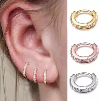 Маленькие серьги-кольца для пирсинга хряща, серьги-манжеты, мини-серьги-кольца, пирсинг ушей для женщин и девочек One Size