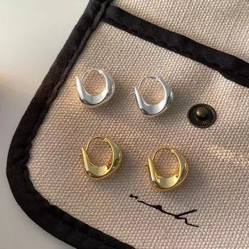 Маленькие серьги-кольца из серебра 925 пробы с геометрическим узором для женщин, креативные простые золотые подарочные украшения Huggies Pulseras Mujer золотой