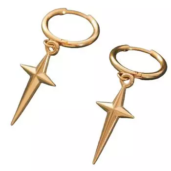 Маленькие серьги-кольца с дизайном звезды, серьги-подвески, серьги-подвески для женщин, хип-хоп модная бижутерия, сплавная текстура золотой