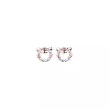 Маленькие серьги в виде головы тигра для женщин с бриллиантами, инкрустированные знаком зодиака Новый год, маленькие, милые, сладкие