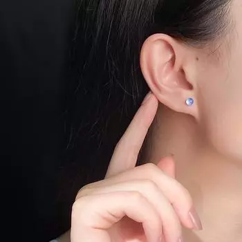 Маленькие серьги-винты с аквамарином для женщин, свежие, милые, простые серьги высокого класса