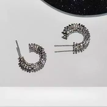 Маленькие серебряные серьги с серебряными украшениями, простые серебряные серьги