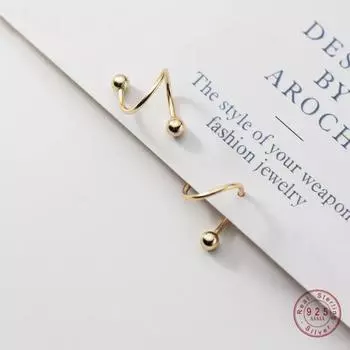 Маленькие шариковые бусины из стерлингового серебра 925 пробы, ушные косточки, пряжка для ушей, мини-серьги с двойным кольцом для женщин золотой