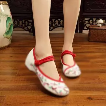 Маленькие сливовые цветки ханьфу с ретро-вышивкой и увеличивающей рост танцевальной обувью в старинном стиле 40
