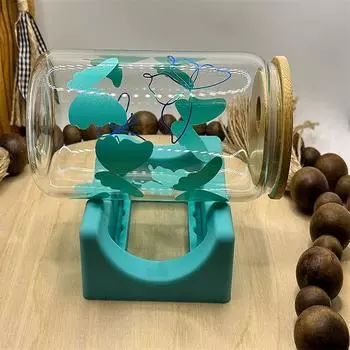 Маленькие стаканы Прочные безопасные нетоксичные бытовые принадлежности из силикона цвета синего озера Силиконовая подставка для чашки Встроенный слот для экономии места