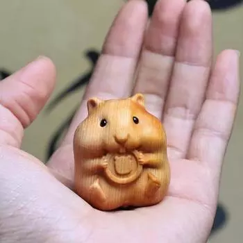 Маленькие статуэтки животных из дерева, вырезанные вручную, туя, дерево, симпатичная мини-скульптура, декоративное искусство, ручная работа, украшение ручной работы A15