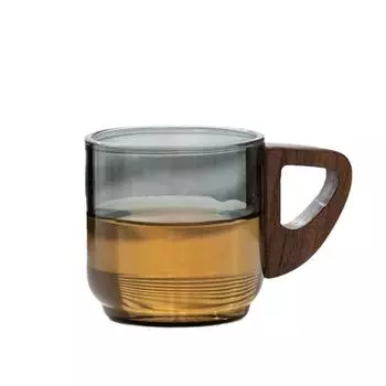 Маленькие стеклянные чайные чашки, чайные чашки с ручками, красное дерево, анти-глажка, роскошные и высококачественные прозрачные чашки для воды, домашний офис 51-100ml