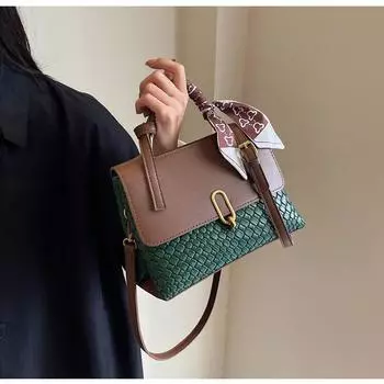 Маленькие сумки через плечо для женщин с тканевым узором и короткой ручкой из искусственной кожи, дизайнерские женские сумки, новый тренд