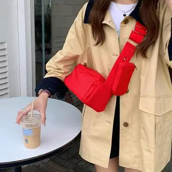 Маленькие сумки через плечо для женщин, новые тенденции моды, нейлоновые квадратные дизайнерские женские кошельки, сумки-подушки 24x11x12cm красный