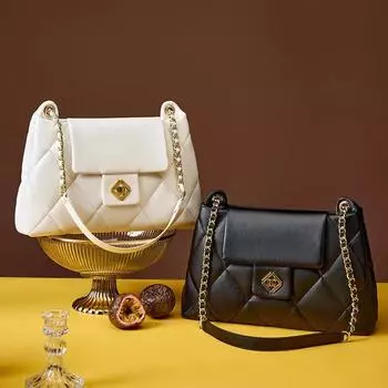 Маленькие сумки через плечо для женщин из натуральной кожи, большая вместительная сумка через плечо, цепочка, сумка-переноска