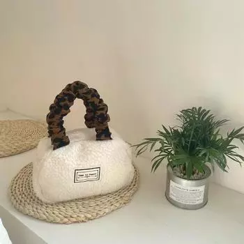 Маленькие сумки-тоут для женщин, плюшевый кошелек и сумочка, модная сумка с леопардовым принтом, женская сумка, сумки для мам и детей one size кофейный