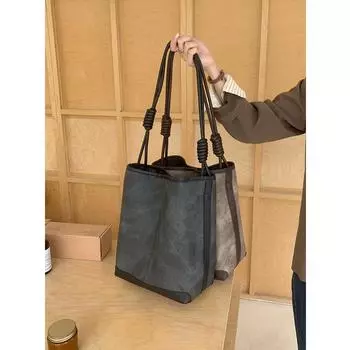 Маленькие сумки-ведра для женщин, роскошные дизайнерские сумки-мессенджеры из искусственной кожи, женские повседневные однотонные сумки-кошельки серый