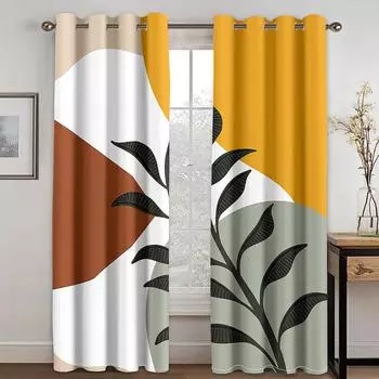 Маленькие свежие цветы и зеленые листья тема Четыре сезона Простые солнцезащитные шторы для спальни девочек Домашнее украшение Шторы 100W130H(CM)40x51in&Hook