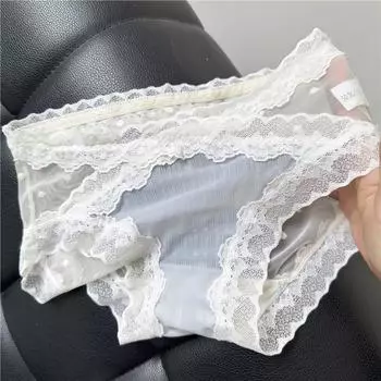 Маленькие свежие кружевные трусы с милым галстуком, милое сексуальное нижнее белье с сетчатым крестом, женское нижнее белье с низкой посадкой L синий