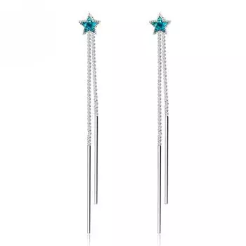 Маленькие свежие серьги Blue Star женские модные серьги-гвоздики в форме звезды элегантные темпераментные украшения для банкета Copper