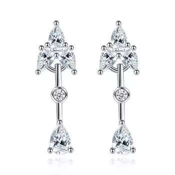 Маленькие свежие серьги, серьги для модной девушки с темпераментом, персонализированные длинные серьги с бахромой в форме капли воды