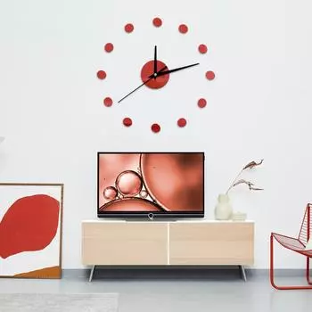 Маленькие точки DIY настенные часы современный дизайн бесшумные акриловые зеркала декоративные часы кухня самоклеящиеся настенные наклейки домашний декор 12 inch чёрный