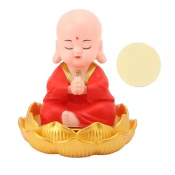 Маленькие украшения монаха, симпатичные украшения для салона автомобиля в виде монаха, световые энергетические сенсорные украшения для красный