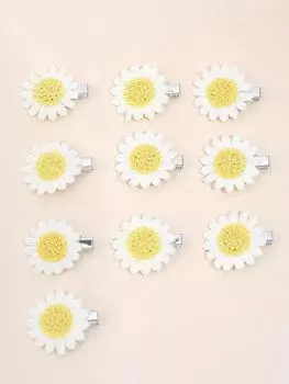 Маленькие заколки для волос в виде подсолнуха и ромашки для девочек, цветочная заколка для волос, заколки для боковых прядей, детские заколки ручной работы, детские аксессуары для волос