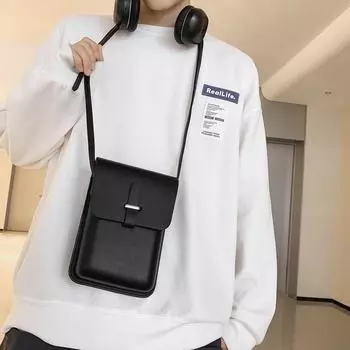 Маленькие женские и мужские сумки-мессенджеры через плечо, корейская мода, искусственная кожа, студенческая сумка через плечо для подростков, унисекс, сумки для телефонов