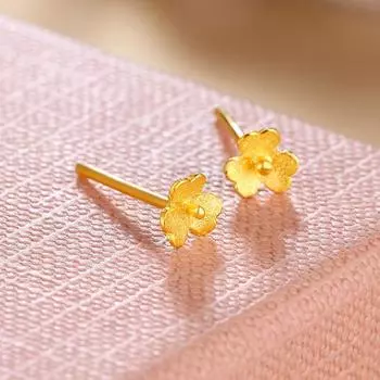 Маленькие золотые серьги-гвоздики в виде цветка, женские простые нишевые серьги-гвоздики в виде цветка