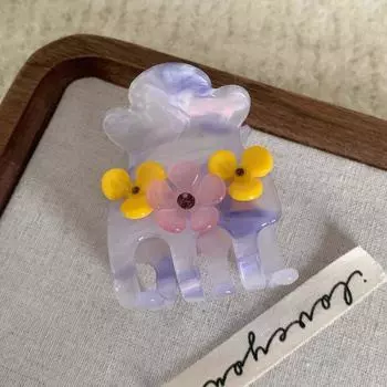 Маленький ацетатный зажим для волос из уксусной кислоты, кристалл циркония, заколка для волос с элегантным цветком, на каждый день