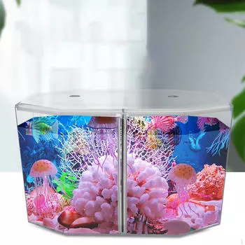 Маленький аквариум Beta Fish Tank Mini Аквариумный инкубатор с прозрачными съемными перегородками