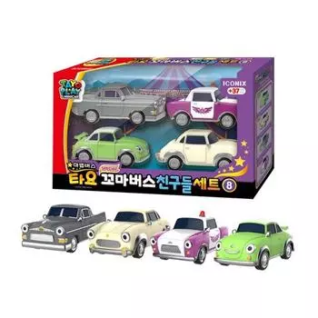 Маленький автобус Tayo Friends Set 8 - 4 шт. (Мелодия, Бад, Грей, Волшебник-полицейский) 17x 10 x 5 cm