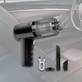 Маленький автомобильный беспроводной пылесос для рук, портативный для компьютерной книжной полки, пыли чёрный