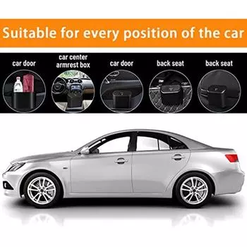 Маленький автомобильный мусорный бак, автомобильный мусорный бак с крышкой, водонепроницаемый автомобильный мусорный бак, портативный подвесной автомобильный ящик для хранения для офиса автомобиля (черный) 8x4x8cm