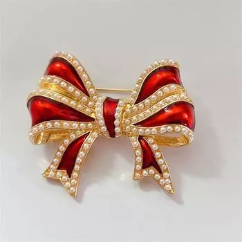 Маленький бант-аромат в стиле ретро во французском стиле с эмалевым покрытием, брошь-булавка, значок-брошь