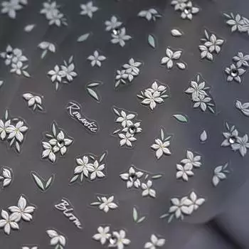 Маленький белый цветок наклейка для дизайна ногтей своими руками изготовление креативных декоративных наклеек to4082