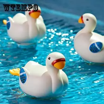 Маленький белый гусь Ребенок Игрушки для ванны Дети Плавание Игры в воде Мальчики Девочки Маленькая желтая утка Купание Утка Черепаха