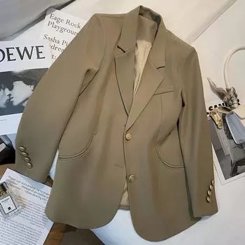 Маленький блейзер женский элитный весна и осень новый иностранный стиль модный средний и длинный маленький костюм для похудения S [Recommended within 48kg]