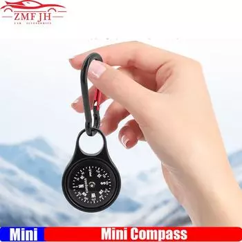 Маленький брелок для выживания на молнии, мини-компас для походного рюкзака, кемпинга, походного карманного навигатора, инструмента для приключений
