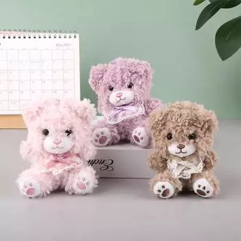 Маленький брелок-подвеска в виде медведя, плюшевые игрушки для кукол, мультяшный маленький плюшевый мишка, брелок-подвеска, рюкзак, подвески, сумка, декор, детские подарки розовый