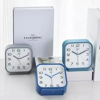 Маленький будильник, красочный, прикроватный, аналоговый дисплей, кварцевые часы, бесшумные, для студентов, настольные, для домашнего офиса, для украшения стола