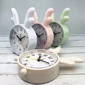 Маленький Будильник Креативные Часы Будильник Лось Будильник Милые Тихие Часы синий