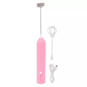 Маленький бытовой взбиватель яиц Мини многофункциональный блендер Ручной электрический миксер Пенообразователь Венчик L розовый