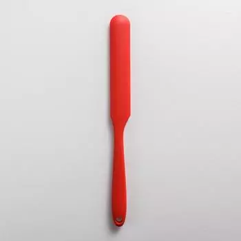 Маленький цельный силиконовый маленький длинный скребок, инструменты для выпечки, скребок для масла, нож для смешивания шоколадного сливочного крема, лопаточка для торта красный