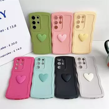 Маленький чехол для телефона Love Heart для Samsung Galaxy A55 A35 A25 A15 A05 A33 A14 A13 A12 A23 A24 A34 A22 чехол конфетного цвета мягкий силиконовый волнистый бампер для телефона For Samsung A55 5G синий