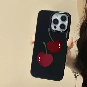 Маленький чехол для телефона с изображением вишни во весь экран для iPhone 11, чехол для iPhone 13 15 Pro 14 Pro Max 12 XR XS 7 8 Plus SE, противоударный глянцевый чехол For iPhone 15Pro Max