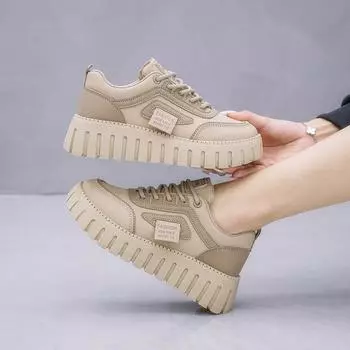 Маленький человек увеличивает рост, маленькие белые туфли, папины туфли, женская обувь, весенние новые низкие туфли, спортивные и досуговые универсальные толстые подошвы 39