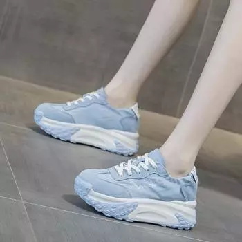 Маленький человек увеличивает рост, туфли для папы на платформе, женская обувь 2025 года, весна, новая мягкая подошва, дышащая тканевая поверхность, повседневная спортивная обувь 35 жёлтый