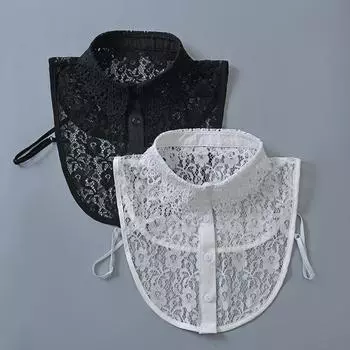 Маленький цветочный фальшивый воротник, весенне-осенний универсальный воротник-подделка для рубашки, повседневный свитер с кукольным воротником внутри белый