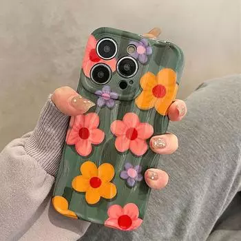 Маленький цветочный модный волнистый дизайн чехол для телефона для Iphone 14 Pro Max 13 11 12 14 Plus задняя крышка Капа For iPhone 12 Pro