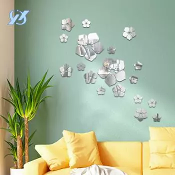 Маленький цветок акриловые наклейки на стену для гостиной трехмерные наклейки для украшения спальни настенный фон для телевизора теплый