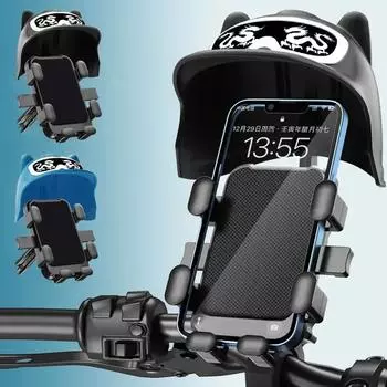 Маленький держатель для мобильного телефона для мотоцикла, шлема, мультяшный держатель для мобильного телефона для электрического велосипеда, навигатор, водонепроницаемый солнцезащитный козырек синий