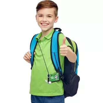 Маленький детский кошелек с принтом футбола, карманом для монет на молнии и держателем для карт, дорожный мини-кошелек для мальчиков B