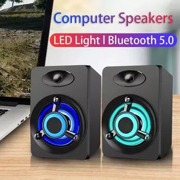 Маленький динамик со светодиодной подсветкой — Мощный стереозвук — Совместим с iPhone, ПК и другими устройствами — Портативный и беспроводной Bluetooth белый